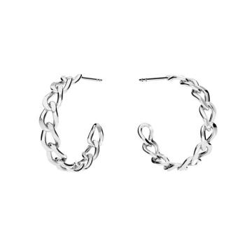 Cercei Chain Hoops din argint 925 placati cu platina de la Atelier Lolit Srl