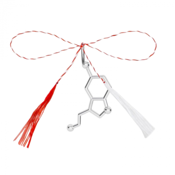 Pandantiv din argint, formula chimica serotonina de la Atelier Lolit Srl