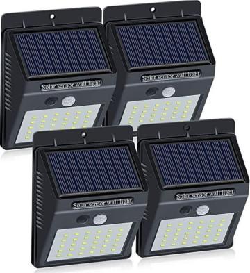 Set 4 lampi solare de perete cu senzor de miscare si lumina