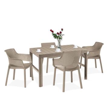 Set mobilier de gradina Evyon 4+1 cappuccino
