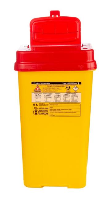 Recipient plastic pentru deseuri intepatoare taietoare 5L