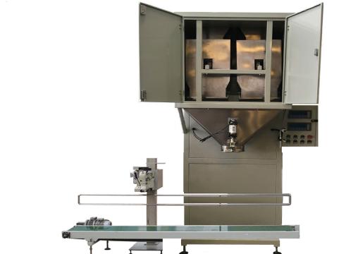 Linie semiautomata de cantarit si inchis sacii la gura