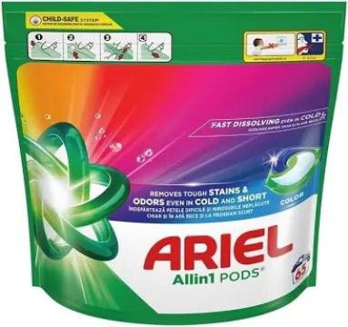 Detergent de rufe Ariel Pods Mountain Spring 65 bucati de la Import Clean Srl