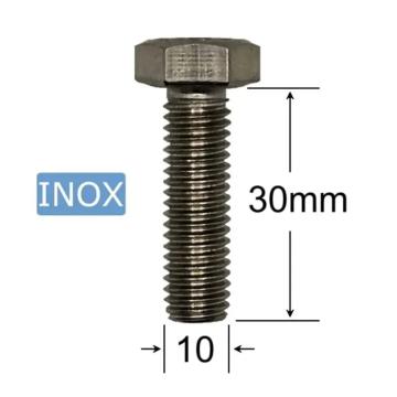 Suruburi inox cu cap hexagonal M10x30 mm - cutie 50 bucati