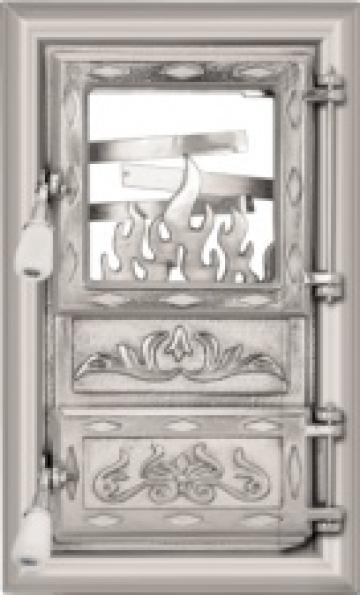 Usa soba monobloc cu geam nichelata / 525x310mm de la URBANIX SRL