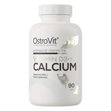 Supliment OstroVit Vitamina D3 + K2 + Calciu 90 tablete