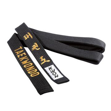 Centura neagra 4 cm Taekwondo brodata