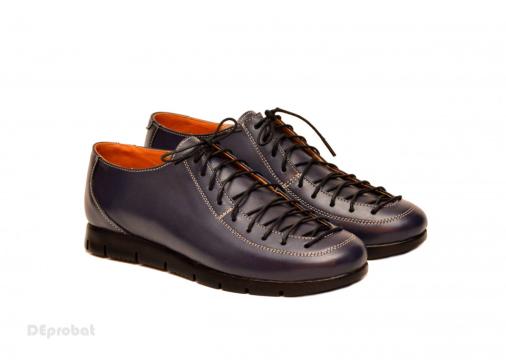 Pantofi dama bleumarin casual-eleganti din piele naturala