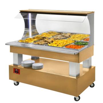 Buffet de perete cald Bain-Marie 4x Gn1/1-150 stejar usor