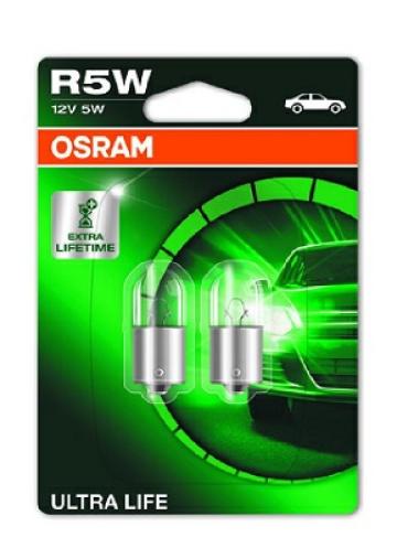 Set 2 becuri 12V R5W Ultra Life Bblister Osram