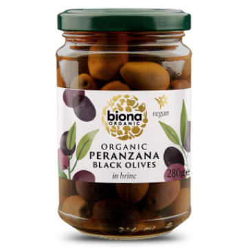 Masline negre Peranzana in saramura, bio, 280g, Biona de la Supermarket Pentru Tine Srl