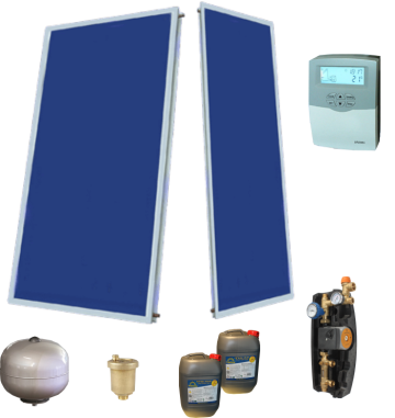 Sistem solar 2 persoane, Confort, colector F 2.0