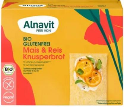 Crispbread (painici) din porumb si orez bio 150g Alnavit