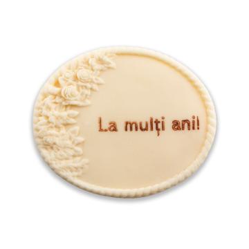 Tablita crem La multi ani din pasta zahar - Lumea de la Lumea Basmelor International Srl