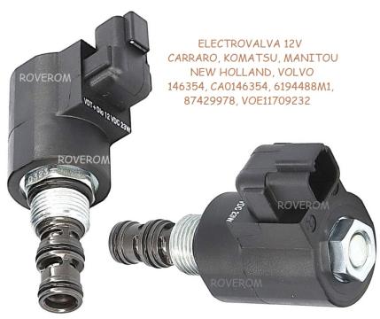 Electrovalva 12V, Case, Carraro, Komatsu, New Holland, Volvo