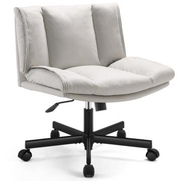 Scaun de birou piele gri deschis