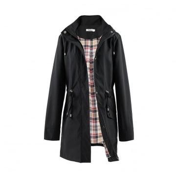 Palton elegant pentru femei, Poncho cu gluga, XS negru de la Molifag Srl