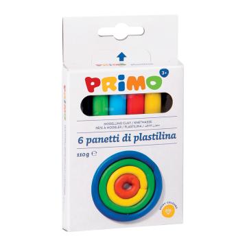 Plastilina morocolor Primo, 120 g/cutie, 6 culori/cutie