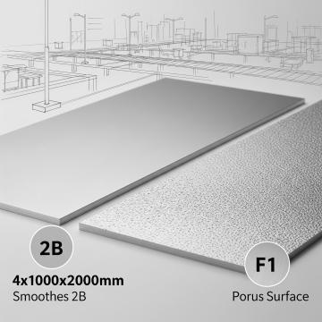 Tabla inox 4x1000x2000mm AISI 304/304L - mata 2B, F1