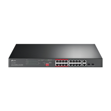 Switch 16 x RJ45 10 100 Mbps PoE, 2 x RJ45 1G, 2 x combo SFP
