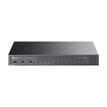 Switch 8 x RJ45 10 100 Mbps PoE, 2 x RJ45 1G, 1 x SFP 1G