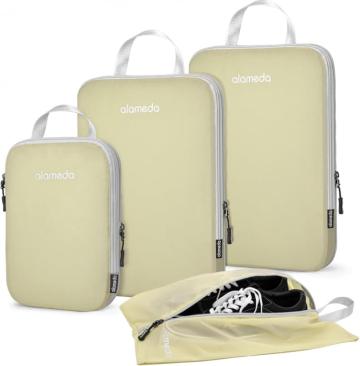 Organizatoare spatiu valize si bagaje - set 4 piese albe
