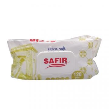 Servetele umede Safir, cu capac, 120 buc.