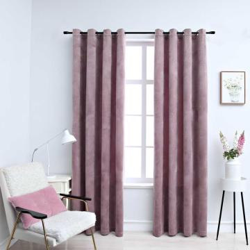 Draperii opace cu inele, 2 buc., roz antic, 140x245cm de la Comfy Store