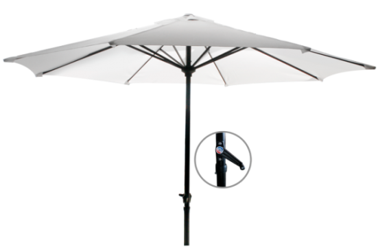 Umbrela soare 270cm culoare alba cu mecanism rabatare