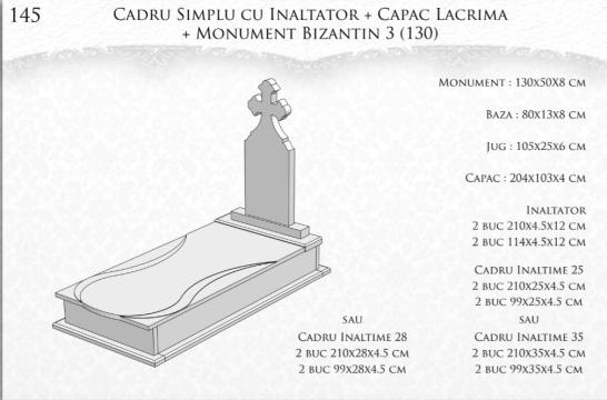 Monument bizantin 3 (130) + cadru simplu cu inaltator de la Cruci Mozaic, Marmura