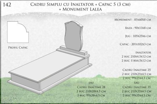 Monument lalea + cadru simplu cu inaltator + capac 5 (3cm)