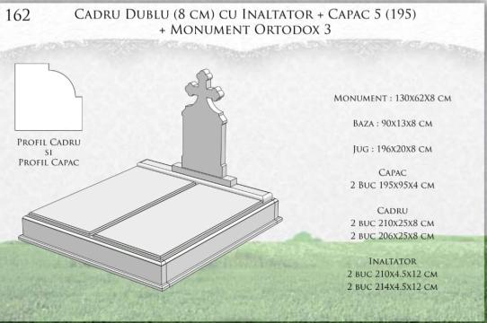 Monument ortodox 3 + cadru dublu (8 cm) cu inaltator