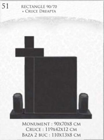 Monument rectangle 90/70 + cruce dreapta