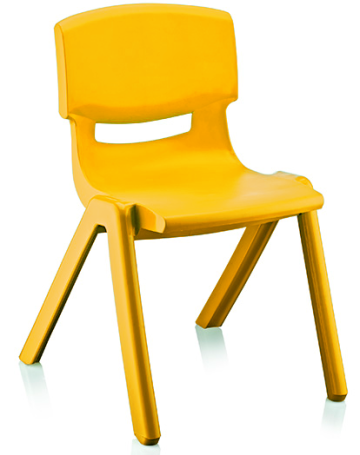 Scaunel copii after school Raki Djambo 34x42x58cm galben de la Kalina Textile SRL