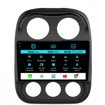 Navigatie dedicata Jeep Compass (2010-2016), 10inch, 4Gb Ram