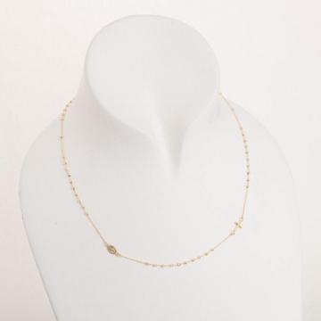 Colier rozariu din aur galben de 18 Kt cu bile diamantate