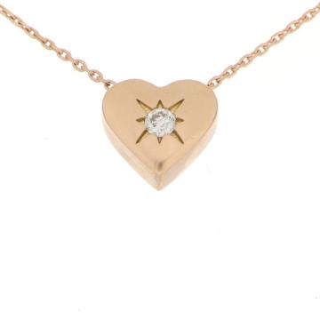 Colier din aur roz de 18K cu diamant de 0.03 carate