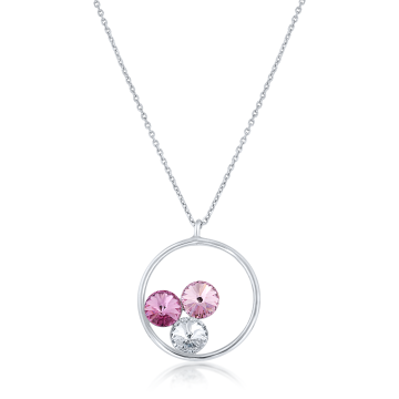 Colier din argint cu pietre swarovsky placat cu rodiu de la Sandra Ferretti Srl