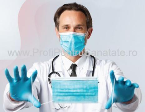 Masti medicale 3 traturi cu elastic, albastre (50 buc/cutie) de la Profi Pentru Sanatate Srl