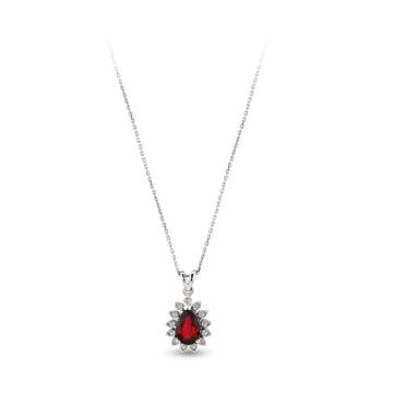 Colier din aur alb de 14K cu diamante de 0.27 carate