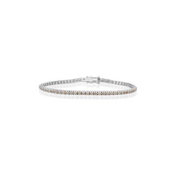 Bratara tennis din aur alb de 18k cu diamante naturale cham