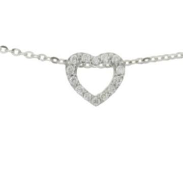 Colier din aur alb de 14k cu diamante de 0.07 carate