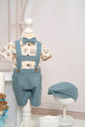 Costum botez Winnie - maneca scurta - gri de la Andreeatex