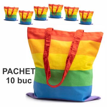 Sacosa bumbac multicolor, 180 g/mp, 10 bucati de la Best Media Style Srl
