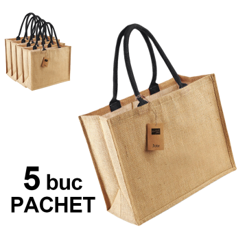 Sacosa iuta, clasic - toarta negru, 5 bucati de la Best Media Style Srl