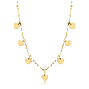 Colier cu inimioare din argint 925, placat cu aur 18 Kt de la Sandra Ferretti Srl