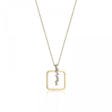 Colier din aur galben de 14K cu forme geometrice