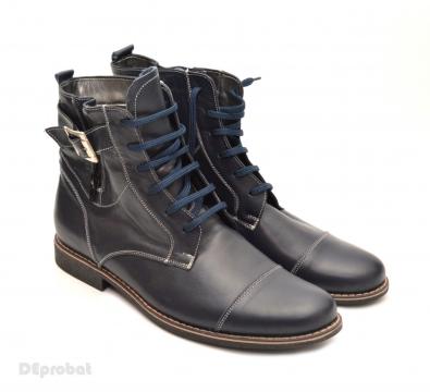 Ghete barbati piele naturala bleumarin casual-elegante de la Deprobat.ro