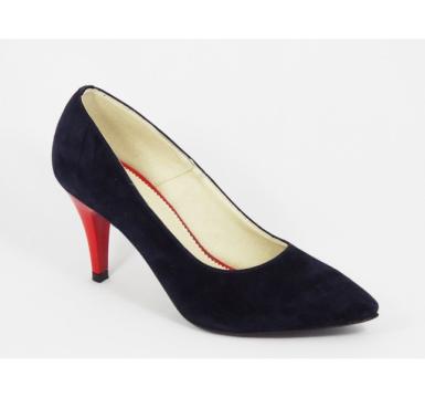 Pantofi stiletto dama eleganti din piele naturala bleumarin de la Deprobat.ro