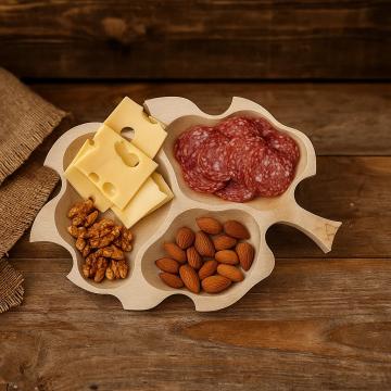 Platou din lemn pentru servire, frunza de stejar